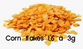 Corn flakes 1,6 à 3g